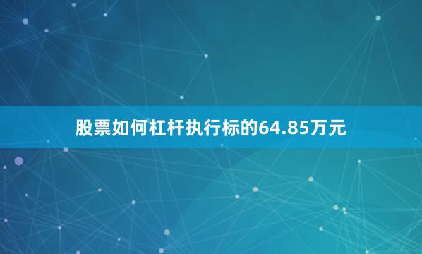 股票如何杠杆执行标的64.85万元